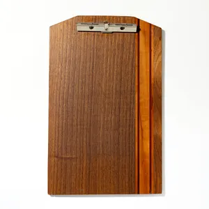 Mid Century Wooden Wood Clipboard with Silver Clip