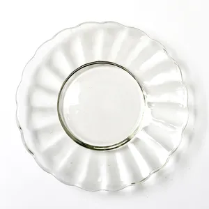 Anchor Hocking Moments Clear Glass Scalloped Luncheon Plates