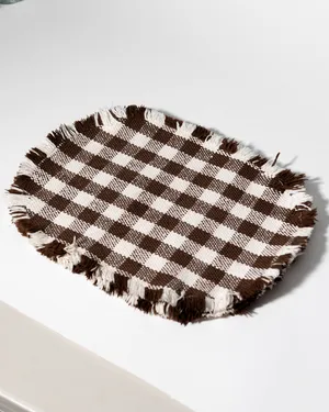 Brown and White Checkered Placemats