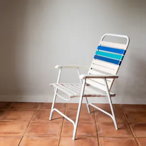 70 Blue horizontal striped lawn folder chair