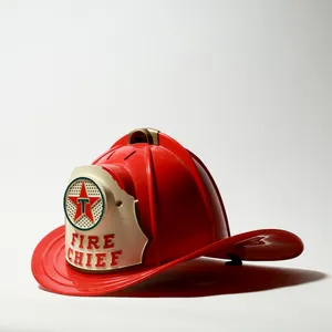 Vintage Texaco Fire Chief Red Plastic Toy Helmet, Fireman