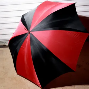 Oversized Red Black Striped Gothic Pagoda Parasol Umbrella
