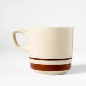 Chateau Hand Painted Stoneware Dark brown coffee mug/cup - 3.25