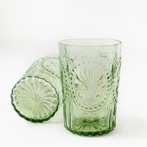 Light Jewel Toned Scalloped Bottom Tumblers - 		