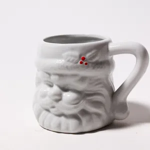 Vintage Ceramic Santa Clause Face Holiday Mug White