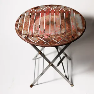 Rustic French Bistro Folding Iron Cafe Table
