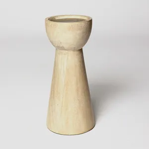 West Elm Birchwood Pillar Candle Holder Light Colored Wood