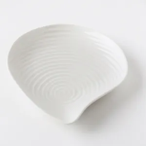 White Spiral Teardrop Plate