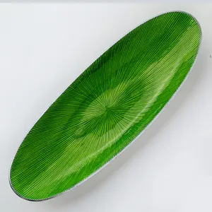 Textured Green Oval Serving Dish - 16.5