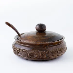 Wood Bowl and Spoon Souvenir Serve Ware Tiki