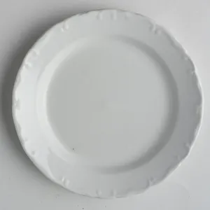 White Salad Plate French Country Rim