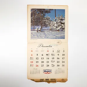Vintage 1966 Mobil Company Calendar 