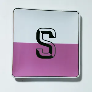 Mid-Century Mod Pink Ceramic Monogram S Trinket Dish