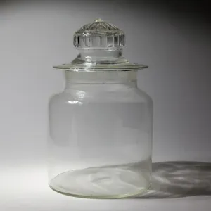 Victorian Clear Glass Apothecary Jar Ornate Lid Cookie Jar