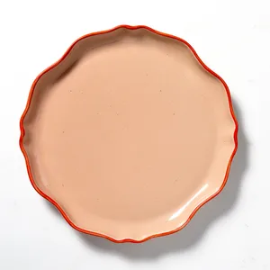 Irregular Edge Recycled Ceramic Plates Pink Coral/Orange - Hearth & Hand™ with Magnolia