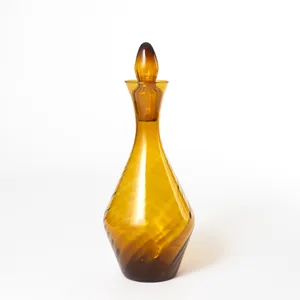 Blown Glass Decanter Indiana Antique Glass - 12