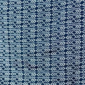 Bedroom Soft Goods: Navy Blue Standard Sized Pillow Cases with Aztec or African Graphics Print Bedding Set- 30