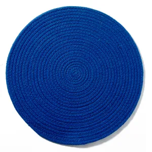 Large Sized Corded Blue Trivet Placemat - 14.5