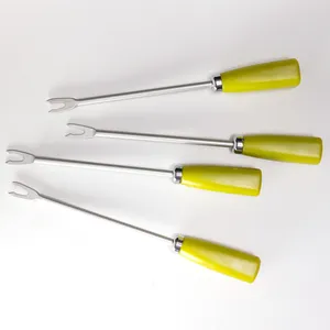 Short Plastic Handled Olive Green Fondue Fork