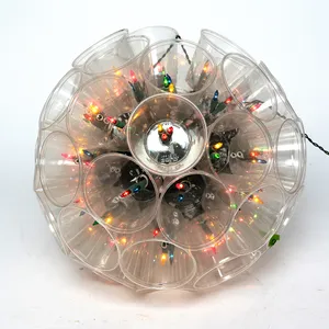 Hand Made Clear Cup and Christmas light lantern WORKS - Vintage Christmas Light Multi-Color Multi-Function Sparkle Ball Handmade Hanging Light Ball