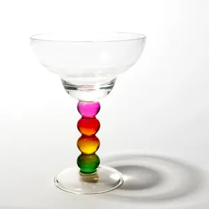 Plastic Bubble Rainbow Margarita Glass 