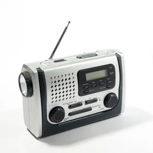 Housewares Music: Emergency Radio Silver and Black Weather Alerts - 7.5