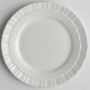  White Salad Plate Textured Rim 