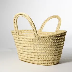 Basic Light Raffia, Straw, Wicker Beach Tote Large, Vintage - 20