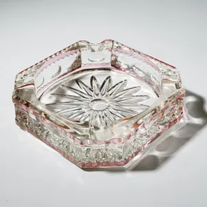 Tiffin King's Crown Ruby Flash Square Ashtray 