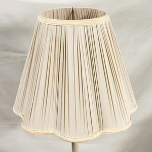 Lampshade Cream Bottom Scallop Gather Pleat Lamp Shade