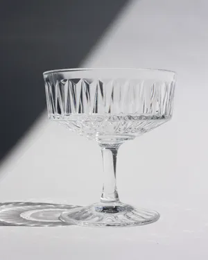 Clear Pressed Glass Champagne Coupe
