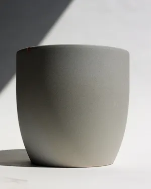 Basel Stone Light Gray Stone Ceramic Plant Pot, Planter, Houseplant