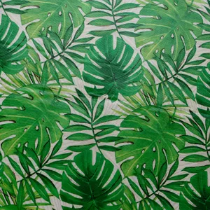 Green Plastic Vinyl Tropical Plant Leaves Tablecloth