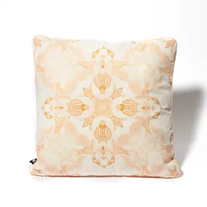 Off White and peach pink tie die design Rorschach test throw pillow pair - 16