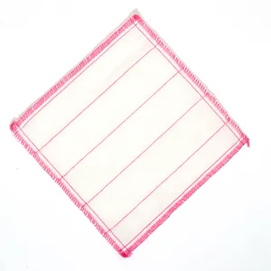 Pink and white dish scrubbers. White with pink border and 5 stripes through the middle