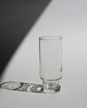 Mod Drinking Glass Clear Glass Footed Tumbler