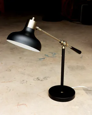 Crosby Schoolhouse Desk Lamp Black - Adjustable Stand, Black Metal Shade