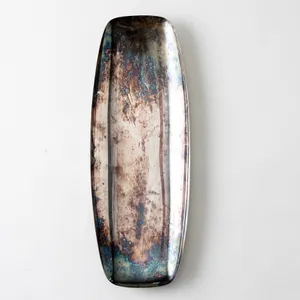 Long Thin Silver Plated Serving Tray - 14