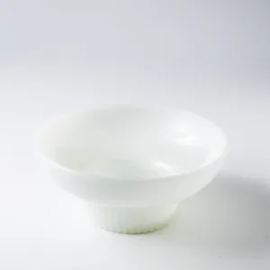 Milk Glass A.L. Randall and Co Bowl Narrow and Ribbed at the Base and Wide Open on the Top - 3