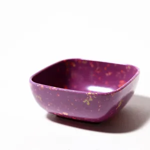 Vibrant Purple Speckled Resin Square Condiment Bowl, Pinch Bowl