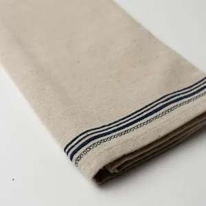 Linen Napkin Beige with Blue Stripes