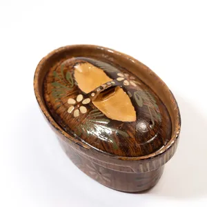 Baeckeoffe Soufflenheim Terrine Pottery Casserole Dish with Lid French looks Mexican natural -9