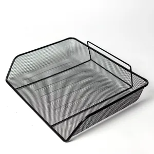 1990 Style Desktop Black Metal Paper Tray 