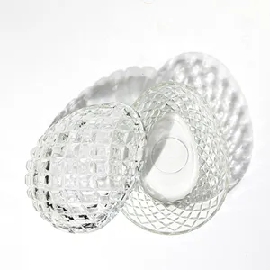 Clear Diamond Pressed Glass Easter Egg with Lid Candy Trinket Box