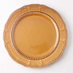 Golden Brown, beaded and scalloped - 9