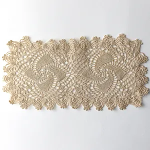 Vintage Handmade Lace Cream Ecru colored Rectangle II