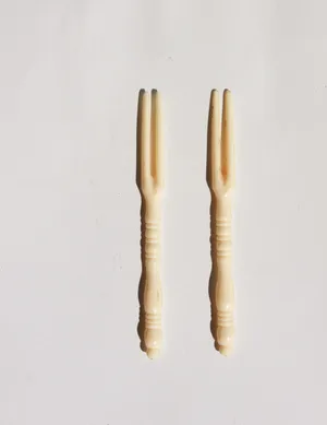 Vintage Cream Colored Bakelite Appetizer Forks
