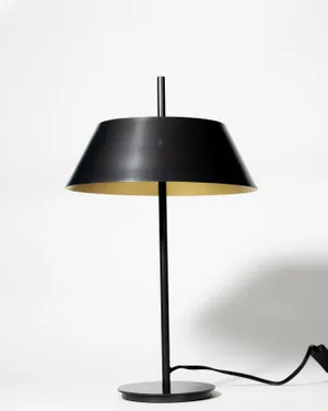 Metal Antique Gold Lamp with Gold interior lampshade, modern rustic, western