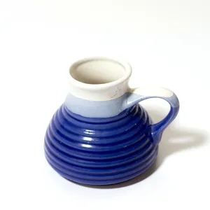 Vintage Blue and White Ink Well Shaped Travel Ceramic Coffee mug - 4