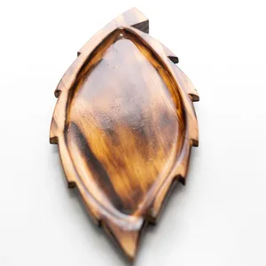 Food Safe, Leaf Shaped, Handmade Solid Wood Platters, Trays, Serviceware